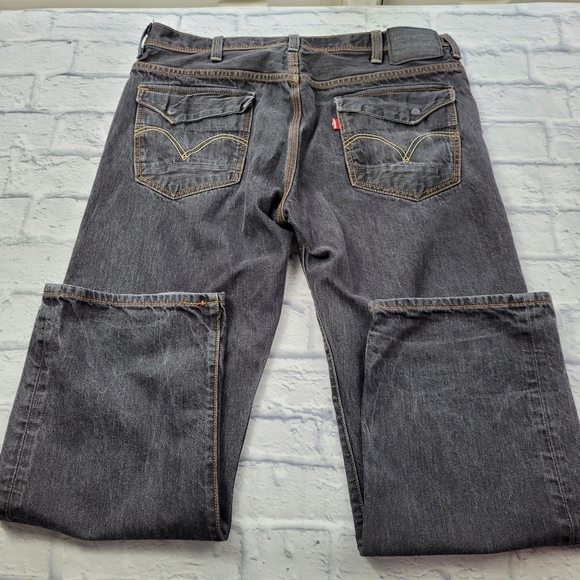 Retro Levi's Black 569 Loose Straight Jeans size 38 - Picture 10 of 16